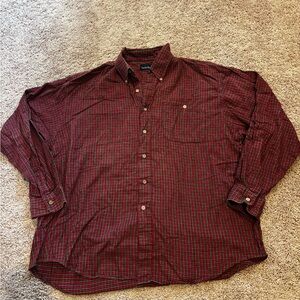 Classic Burgundy Checkered Men's Shirt